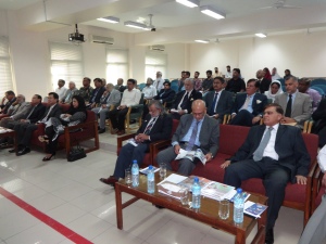 Guests of Maritime Discourse listening to the presentation of Director NCMPR Capt. Tariq Masood